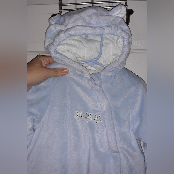Carters Baby bear hooded Blue Plush winter warm one piece snowsuit/outfit *EUC* - Picture 3 of 10